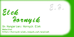 elek hornyik business card